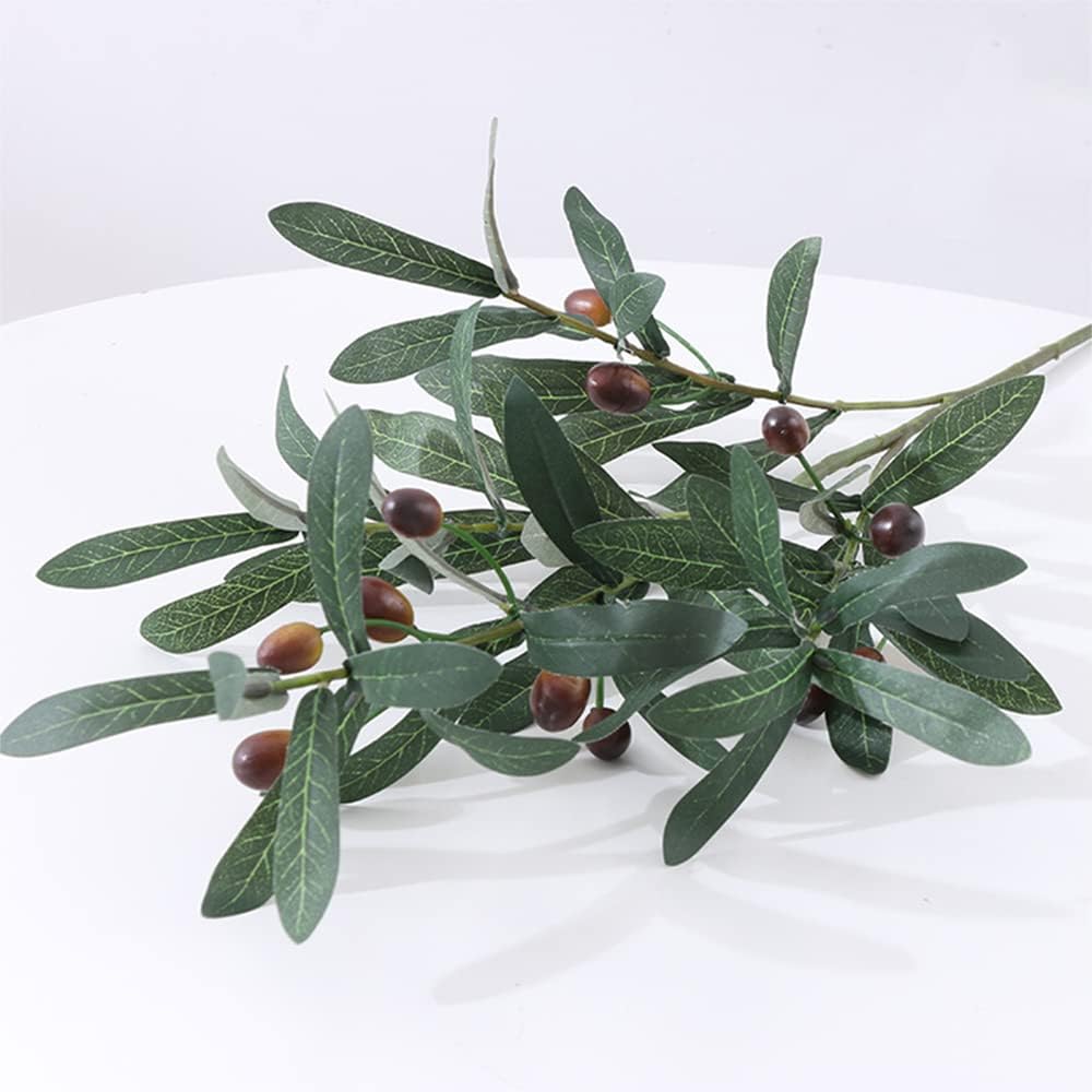 Bulk 5 Pcs Artificial Olive Branches: Perfect Decor for Events Parties Wholesale