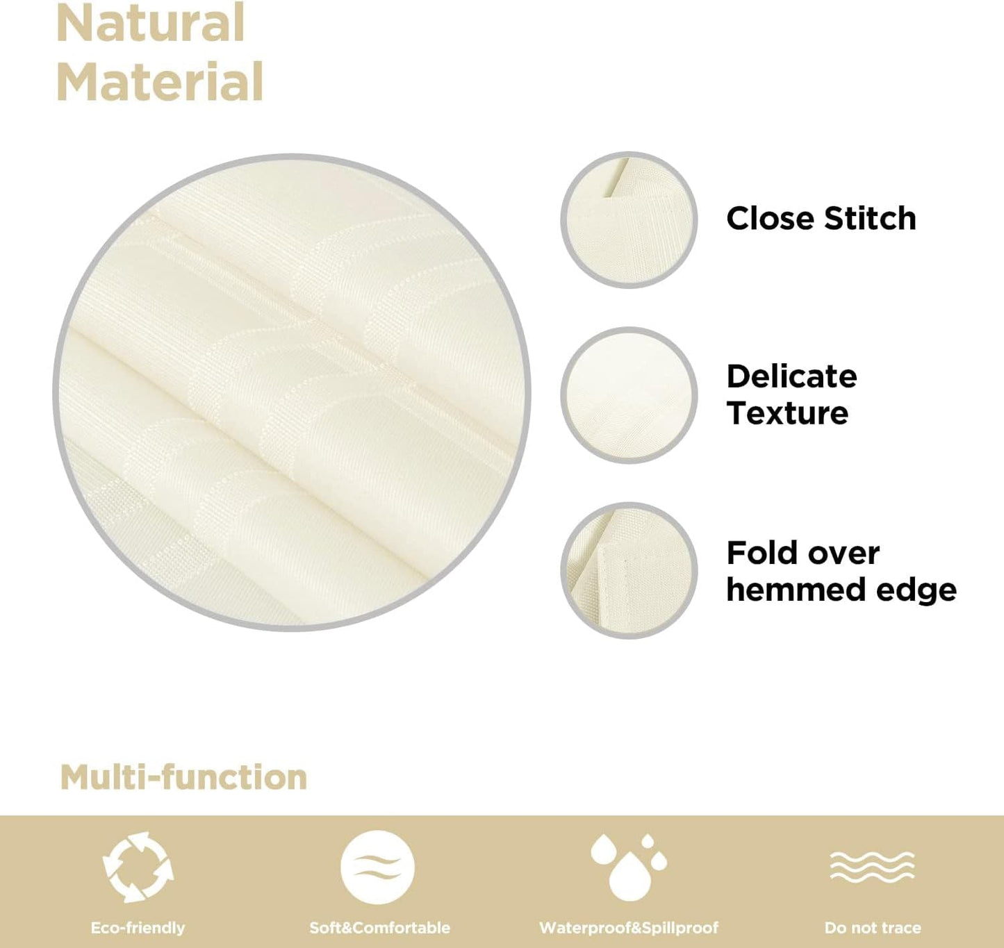 Bulk Solid Plaid Jacquard Spring Tablecloth Wrinkle and Water Resistant, Contemporary Woven Decorative Table Cover for Holiday Events Wholesale