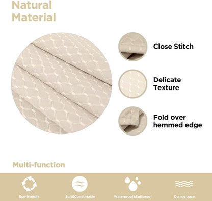 Bulk Solid Plaid Jacquard Spring Tablecloth Wrinkle and Water Resistant, Contemporary Woven Decorative Table Cover for Holiday Events Wholesale