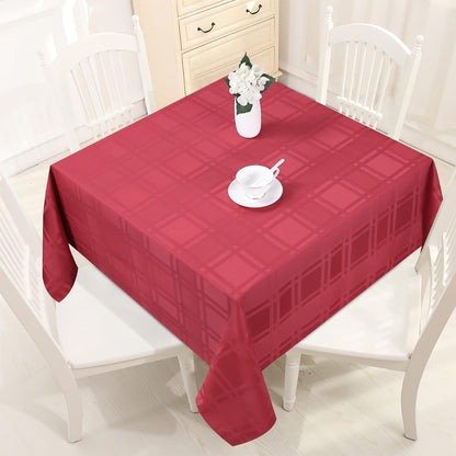 Bulk Solid Plaid Jacquard Spring Tablecloth Wrinkle and Water Resistant, Contemporary Woven Decorative Table Cover for Holiday Events Wholesale