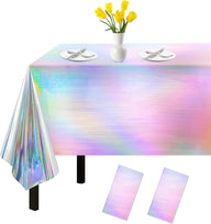 Bulk Vibrant Rainbow Disposable Tablecloth 54x108 Inches Ideal for Birthday Parties Buffets Disco and Mermaid Themed Decor Wholesale