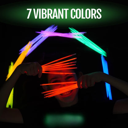 Bulk 100 PCS Ultra Bright Glow Sticks 8” 12 Hour Glow in the Dark Party Pack Waterproof Party Favors for Birthdays Weddings Halloween Camping Wholesale