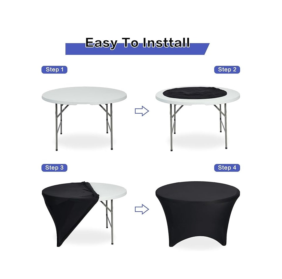 Bulk 10 Pcs Round Tablecloths Spandex Stretchable Table Cloth Wholesale