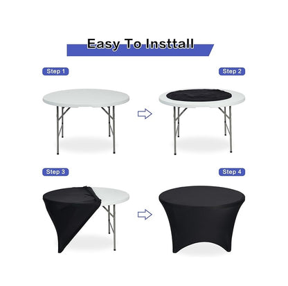 Bulk 10 Pcs Round Tablecloths Spandex Stretchable Table Cloth Wholesale