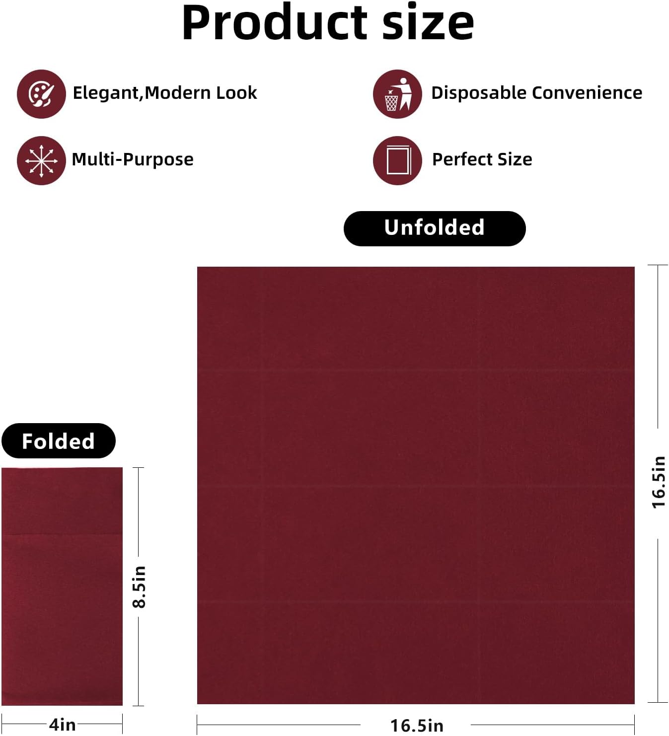 Bulk 100 Pcs 16.5" x 16.5" Premium Dinner Napkins with Flatware Pocket Soft Absorbent Cloth for Kitchen Parties Weddings Events Wholesale