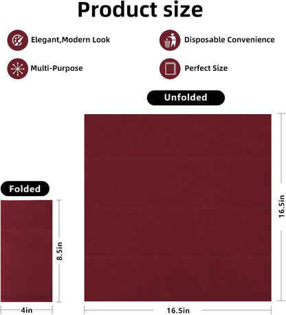 Bulk 100 Pcs 16.5" x 16.5" Premium Dinner Napkins with Flatware Pocket Soft Absorbent Cloth for Kitchen Parties Weddings Events Wholesale