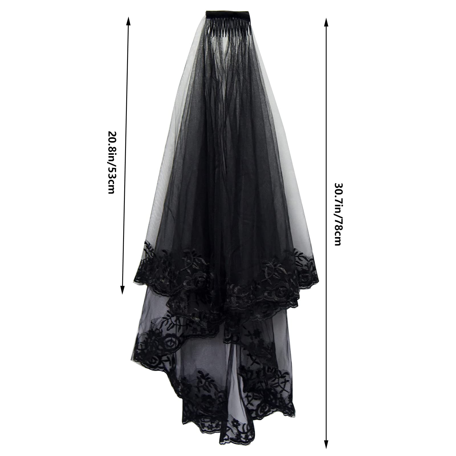 Bulk Black Veil Wedding Lace Veil Bridal Wedding Veils Halloween Veil for Women Brides Wedding Bridal Shower Wholesale