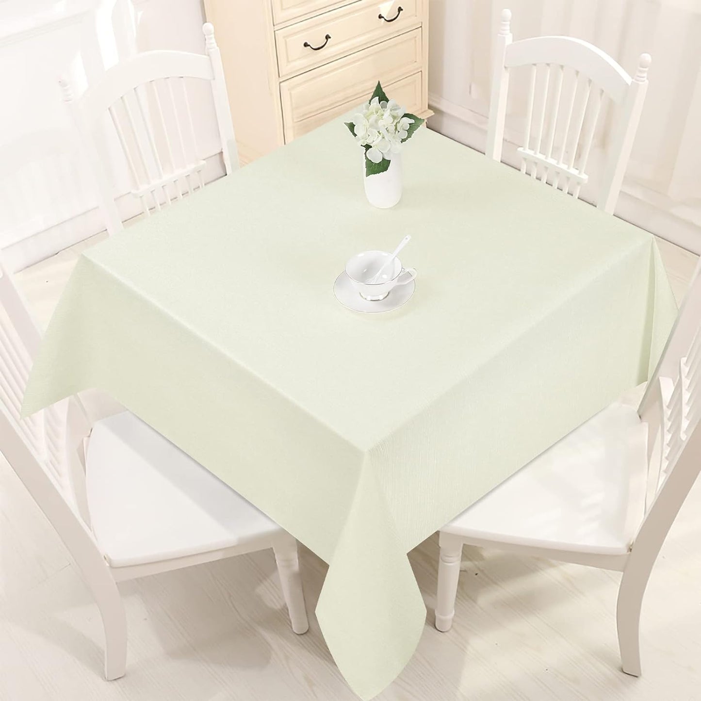 Bulk Solid Plaid Jacquard Spring Tablecloth Wrinkle and Water Resistant, Contemporary Woven Decorative Table Cover for Holiday Events Wholesale