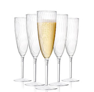 Bulk 8 Pcs Plastic Champagne Flute 6 Oz Clear Wine Glasses Wholesale