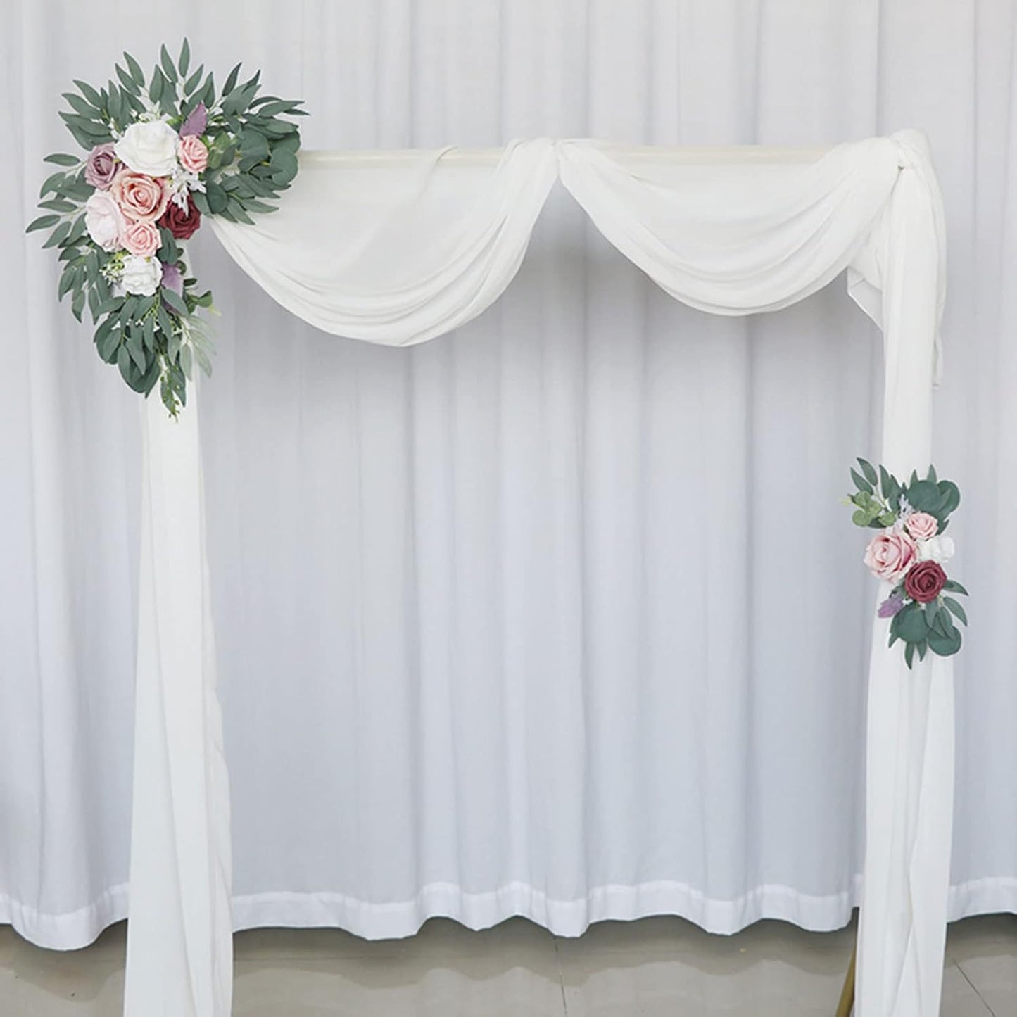 Premium 2 Pack Handcrafted Silk Roses Floral Swag Set Wedding Arch Decor Ceremony Signage HighQuality Arrangements