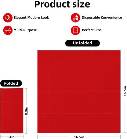 Bulk 100 Pcs 16.5" x 16.5" Premium Dinner Napkins with Flatware Pocket Soft Absorbent Cloth for Kitchen Parties Weddings Events Wholesale