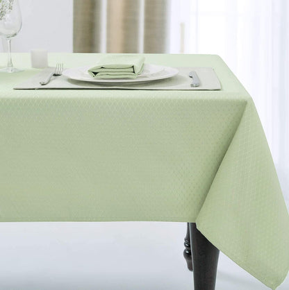 Bulk Solid Plaid Jacquard Spring Tablecloth Wrinkle and Water Resistant, Contemporary Woven Decorative Table Cover for Holiday Events Wholesale