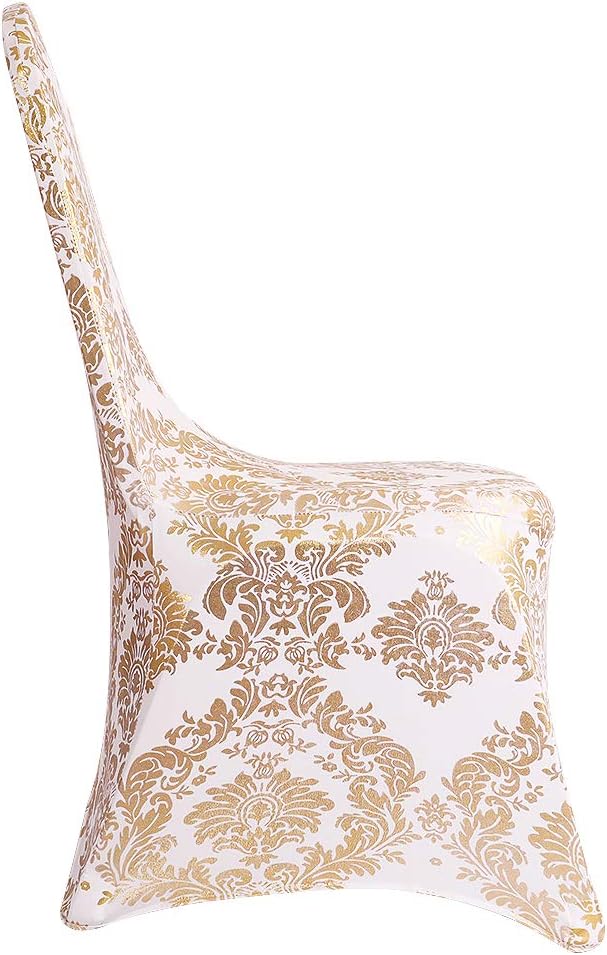 Bulk Golden Flower Print Brown Chair Cover Removable Washable Elastic Stretch Suitable for Banquets Weddings and Home Decor Wholesale