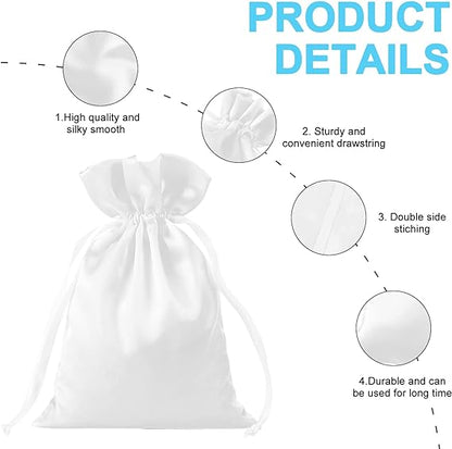Bulk 10 Pcs Gift Bags Satin Drawstring Pouches For Wedding Party Jewelry Candy Pouch Wholesale