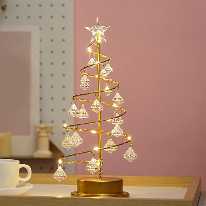 Christmas Tree Tabletop Lamp Crystal Night Light Bulk Home Decoration