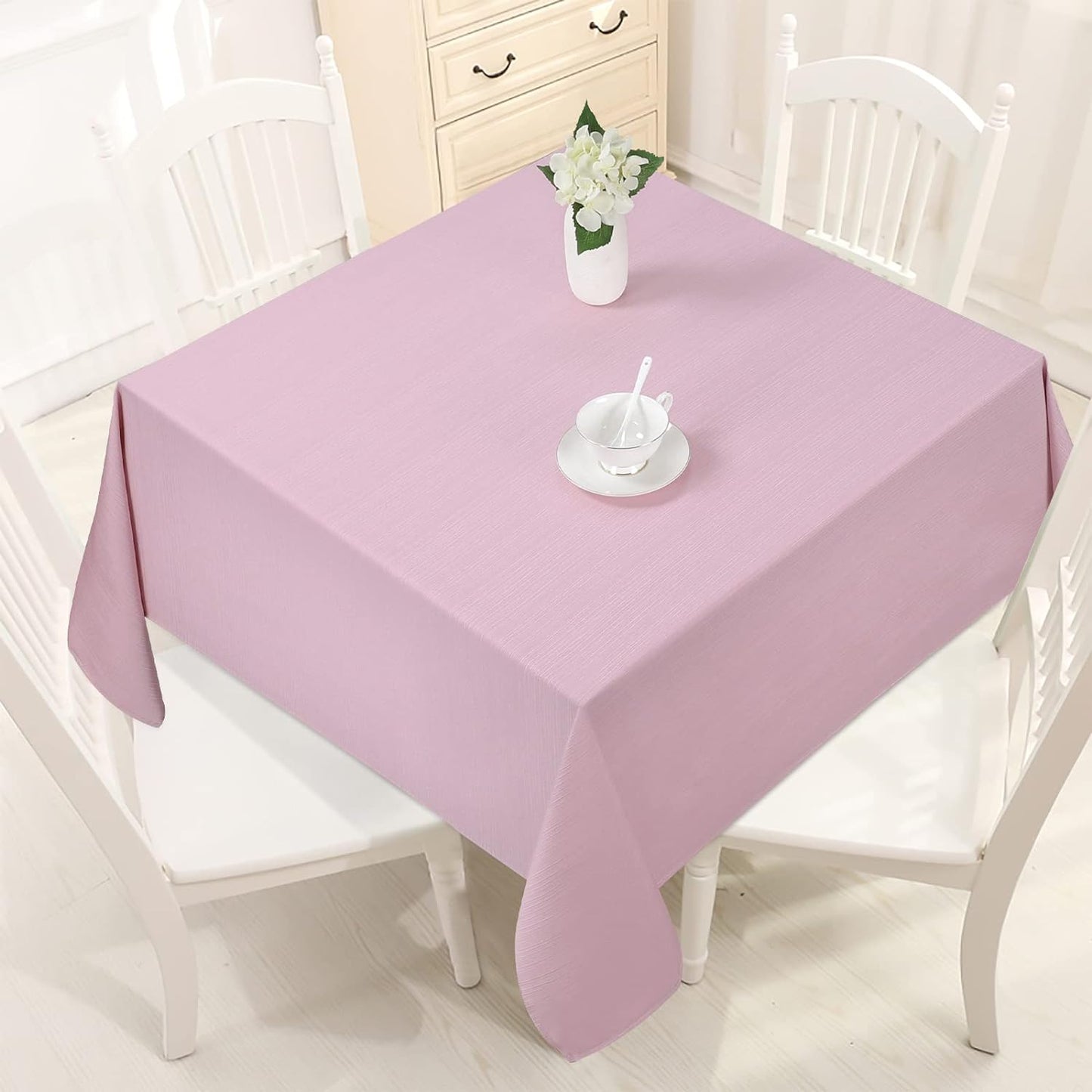 Bulk Solid Plaid Jacquard Spring Tablecloth Wrinkle and Water Resistant, Contemporary Woven Decorative Table Cover for Holiday Events Wholesale