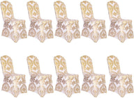 Bulk Golden Flower Print Brown Chair Cover Removable Washable Elastic Stretch Suitable for Banquets Weddings and Home Decor Wholesale