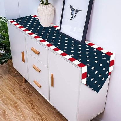 Bulk 2 Pcs Patriotic Independence Day Table Runners for Party Dining Kitchen Home Decor Wholesale