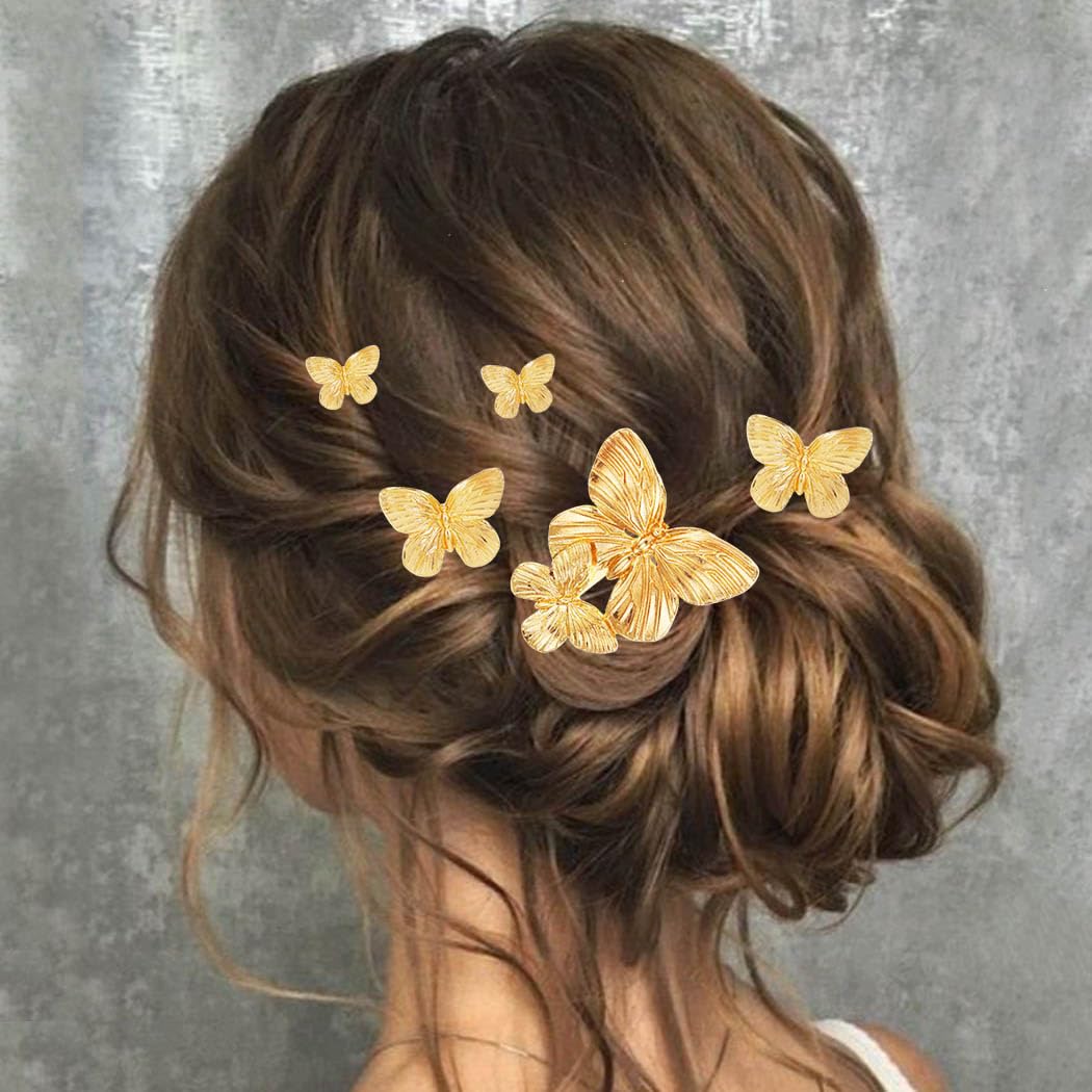 Bulk 4 Pcs Butterfly Hair Pins 2025 Wedding Hair Clips Secure Prongs for Bridal Shower Boho Party Bridesmaids Accessories Wholesale