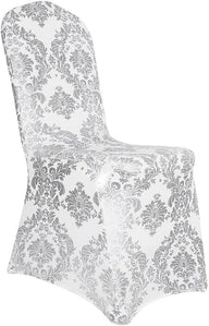 Bulk Golden Flower Print Brown Chair Cover Removable Washable Elastic Stretch Suitable for Banquets Weddings and Home Decor Wholesale