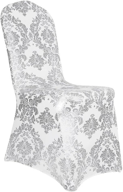 Bulk Golden Flower Print Brown Chair Cover Removable Washable Elastic Stretch Suitable for Banquets Weddings and Home Decor Wholesale