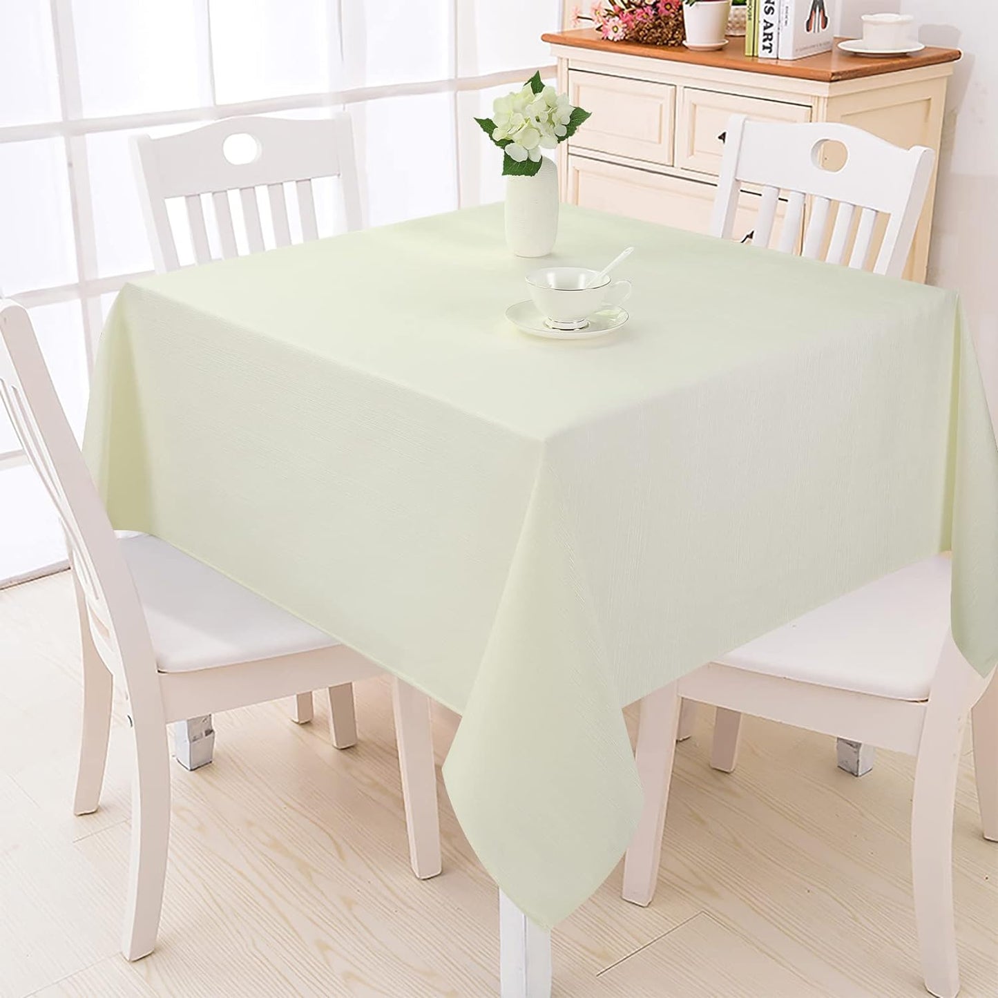 Bulk Solid Plaid Jacquard Spring Tablecloth Wrinkle and Water Resistant, Contemporary Woven Decorative Table Cover for Holiday Events Wholesale