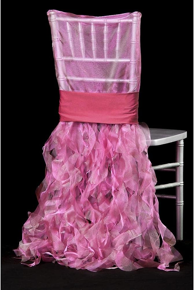 Bulk Curly Willow Chiavari Chair Back Slipcover in Fuchsia: Elegant Design, Perfect for Weddings and Special Events Wholesale