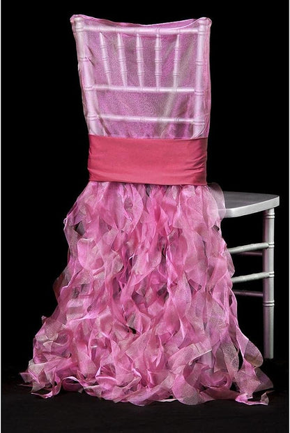 Bulk Curly Willow Chiavari Chair Back Slipcover in Fuchsia: Elegant Design, Perfect for Weddings and Special Events Wholesale