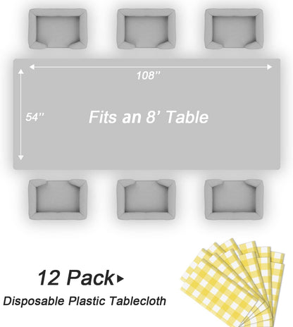 Bulk Waterproof Disposable Checkered Tablecloth 54 × 108 Inches Ideal for Outdoor Picnics Birthday Parties and Banquet Decoration Wholesale