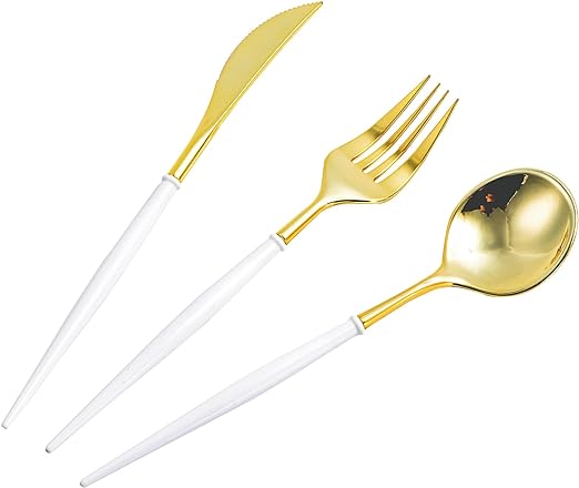 Bulk 3 Pcs Disposable Silverware Set Plastic Forks Spoons Knives Set for Party Wholesale