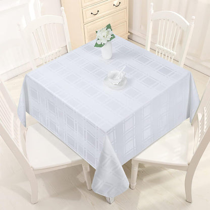 Bulk Solid Plaid Jacquard Spring Tablecloth Wrinkle and Water Resistant, Contemporary Woven Decorative Table Cover for Holiday Events Wholesale