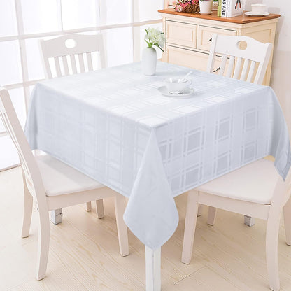 Bulk Solid Plaid Jacquard Spring Tablecloth Wrinkle and Water Resistant, Contemporary Woven Decorative Table Cover for Holiday Events Wholesale