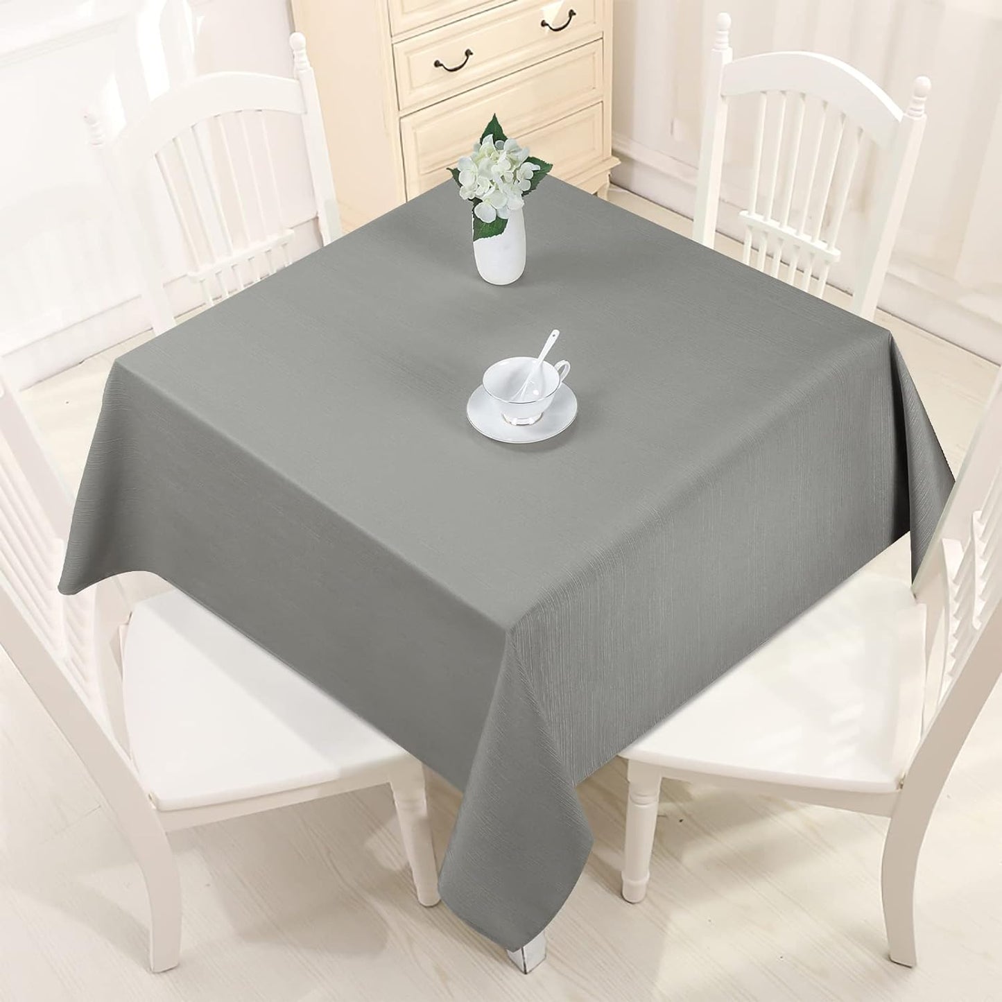 Bulk Solid Plaid Jacquard Spring Tablecloth Wrinkle and Water Resistant, Contemporary Woven Decorative Table Cover for Holiday Events Wholesale