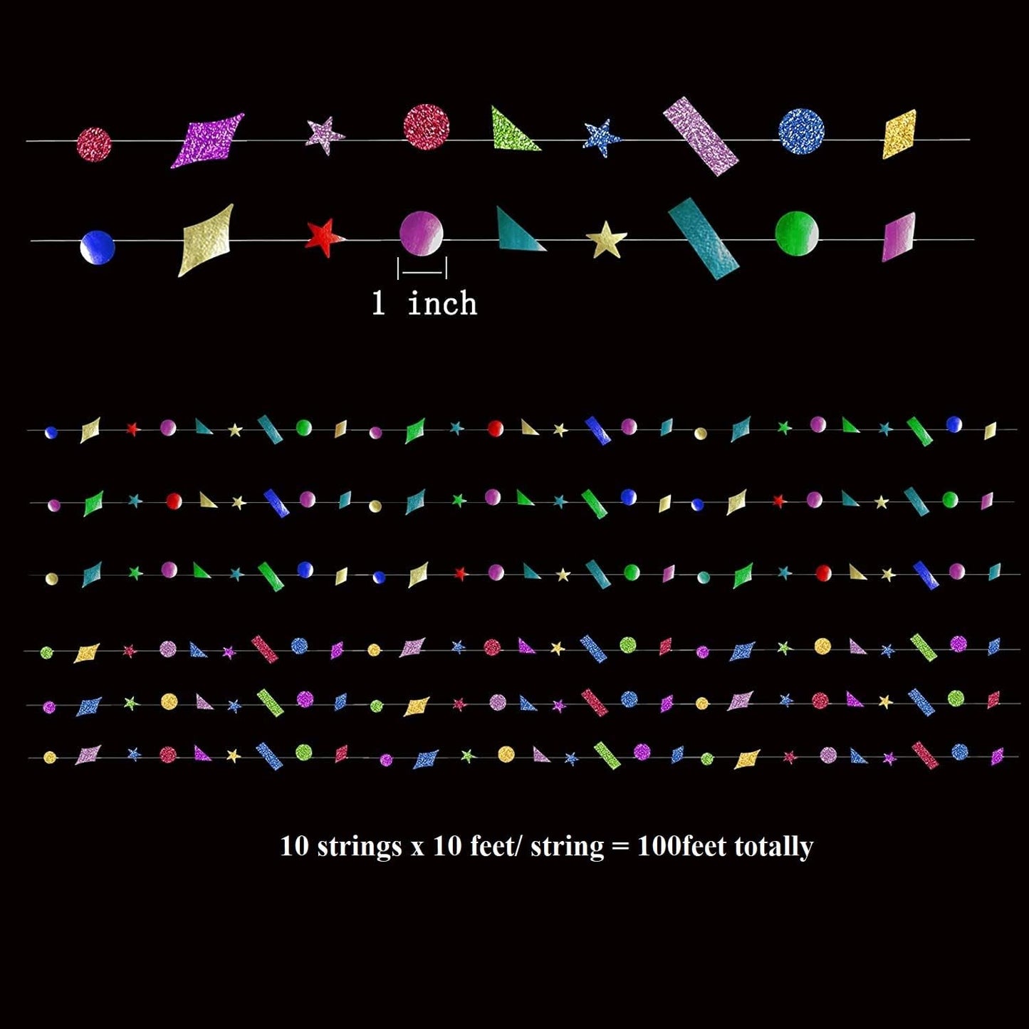 Bulk 10 Pack Sparkling Confetti Garland Streamers for Kids’ Birthdays Bridal Baby Showers Bachelorette Christmas New Year’s Party Decor Wholesale