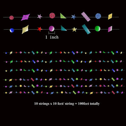 Bulk 10 Pack Sparkling Confetti Garland Streamers for Kids’ Birthdays Bridal Baby Showers Bachelorette Christmas New Year’s Party Decor Wholesale