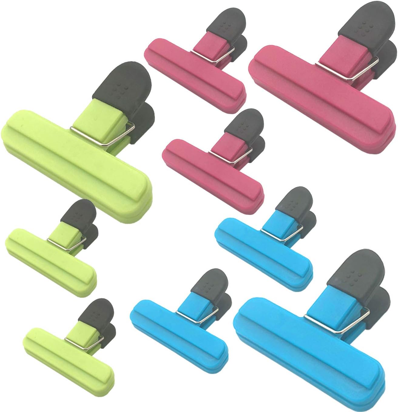 Premium 9pcs Leakproof Food Bag Sealing Clips - Heavy Duty Plastic Chip Clamp Multi Size Airtight Grip Set