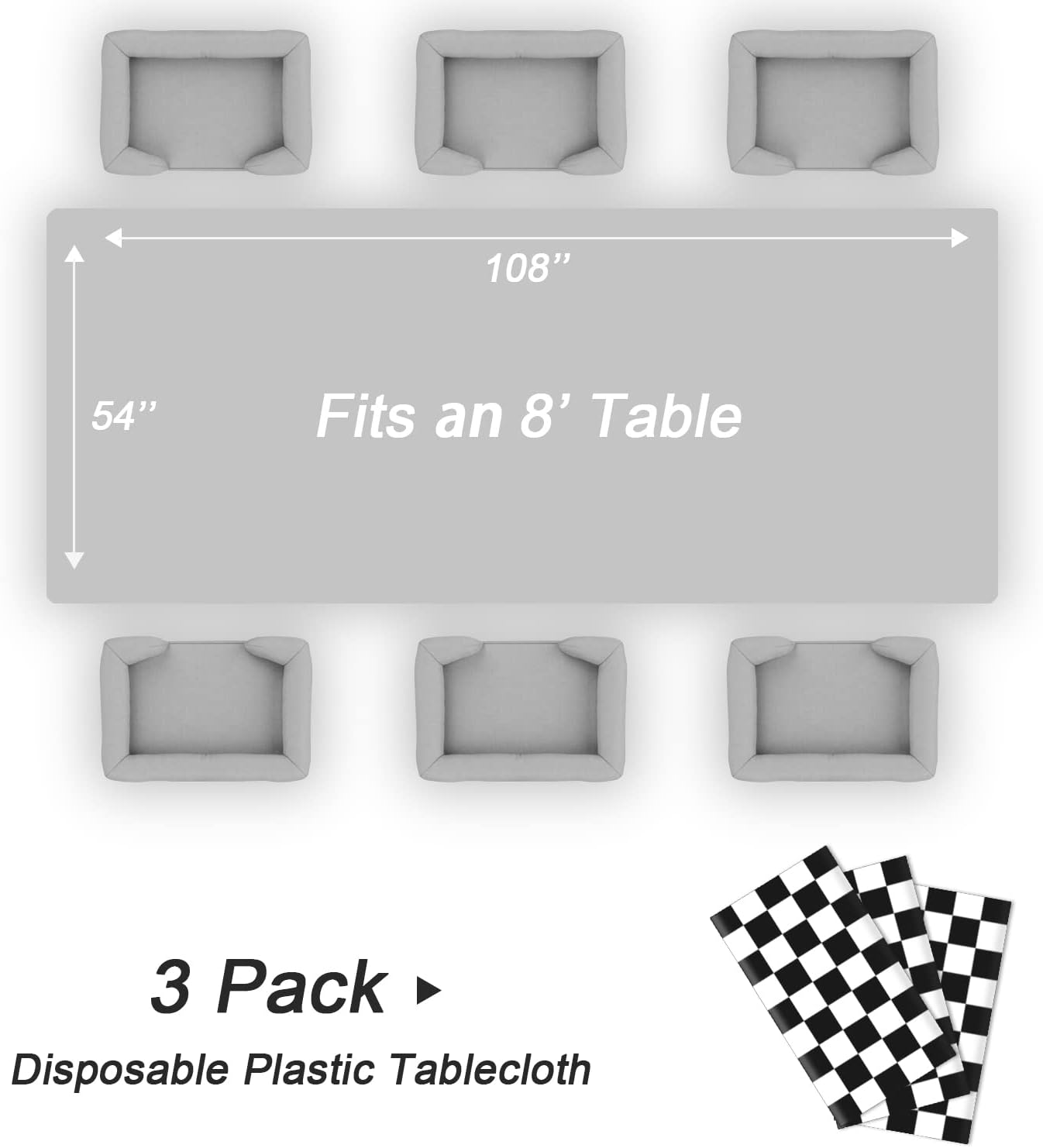 Bulk Waterproof Disposable Checkered Tablecloth 54 × 108 Inches Ideal for Outdoor Picnics Birthday Parties and Banquet Decoration Wholesale