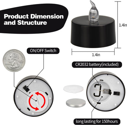 Bulk 12/24/50/100/200/400 Pack LED Flameless Battery Operated Tea Lights Candles for Events and Parties Decoration Wholesale