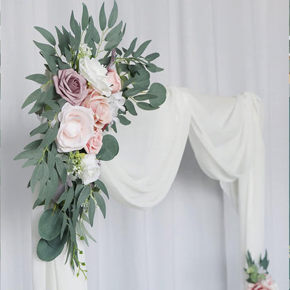 Premium 2 Pack Handcrafted Silk Roses Floral Swag Set Wedding Arch Decor Ceremony Signage HighQuality Arrangements