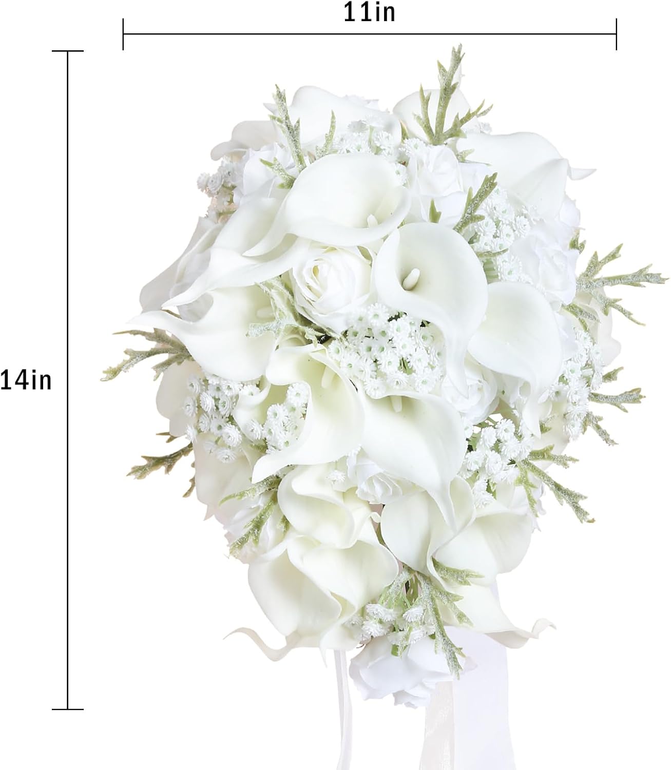 Bulk 2 Pcs Calla Lily Bridal Bouquet Silk Reinforced Stems Shatterproof Petals for Cathedral Weddings Centerpieces Anniversary Wholesale