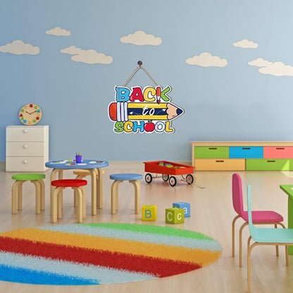 Bulk Cute Pencil Design Wooden Sign 11.81” x 7.48” Back to School Classroom Wall Decor Gift for Teachers Students Wholesale