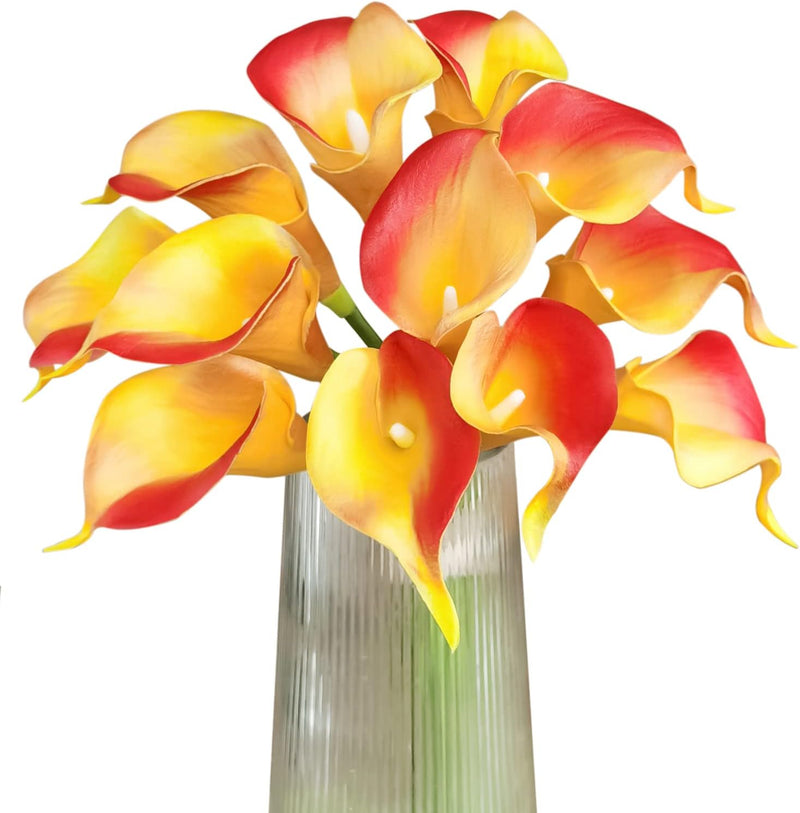 12 Pcs Artificial Calla Lilies Bouquet Stems, 12 Inch Velvety Teal Blue Silk Flowers for Wedding and Home Decor