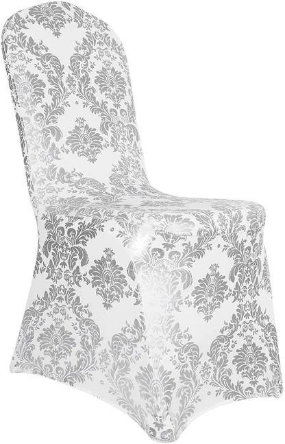 Bulk Golden Flower Print Brown Chair Cover Removable Washable Elastic Stretch Suitable for Banquets Weddings and Home Decor Wholesale