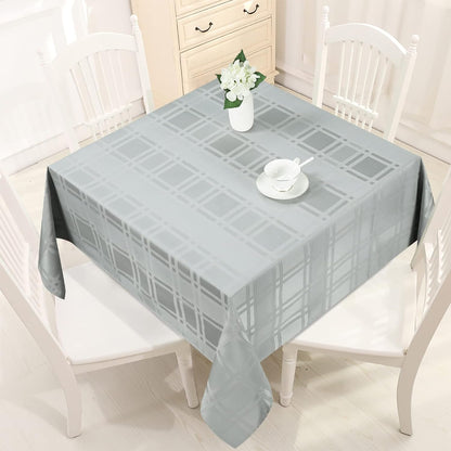 Bulk Solid Plaid Jacquard Spring Tablecloth Wrinkle and Water Resistant, Contemporary Woven Decorative Table Cover for Holiday Events Wholesale