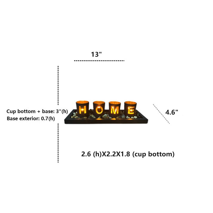 Bulk Hollow-out Candle Cup Set with Wooden Tray for Home Wedding Party Table Centerpiece Decor Wholesale