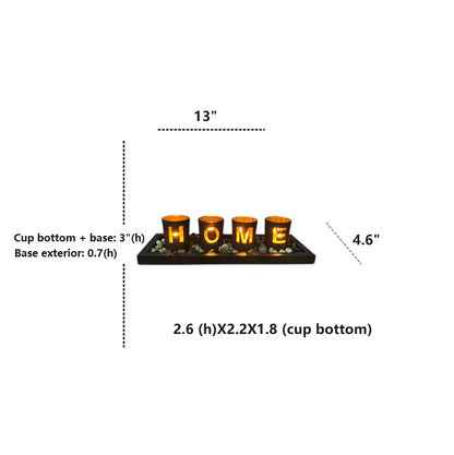 Bulk Hollow-out Candle Cup Set with Wooden Tray for Home Wedding Party Table Centerpiece Decor Wholesale