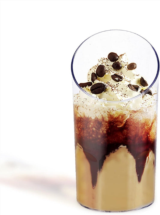 Mini Dessert Cups Clear Plastic Parfait Appetizer Cup Slanted Round Cup for Desserts Appetizers Ice Cream