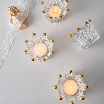 Bulk Crystal Crown Candle Holders with Flameless Tea Light Candles  for Tables Centerpieces Wedding Party Home Decoration Wholesale