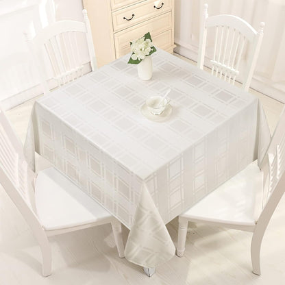 Bulk Solid Plaid Jacquard Spring Tablecloth Wrinkle and Water Resistant, Contemporary Woven Decorative Table Cover for Holiday Events Wholesale