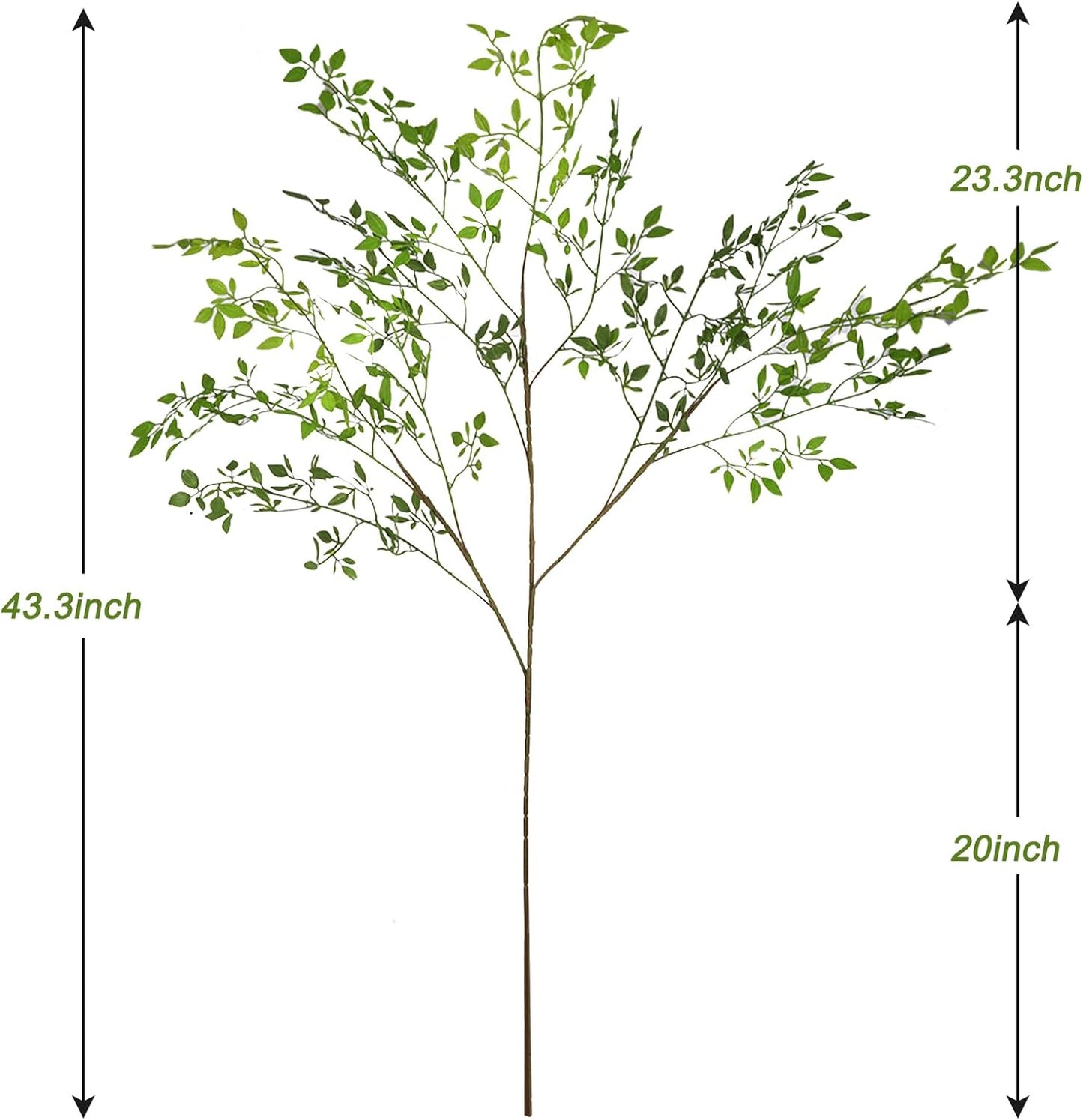 Artificial Nandina Stems, 43.3" Tall Faux Greenery Branches for Venue Styling & Event Decor